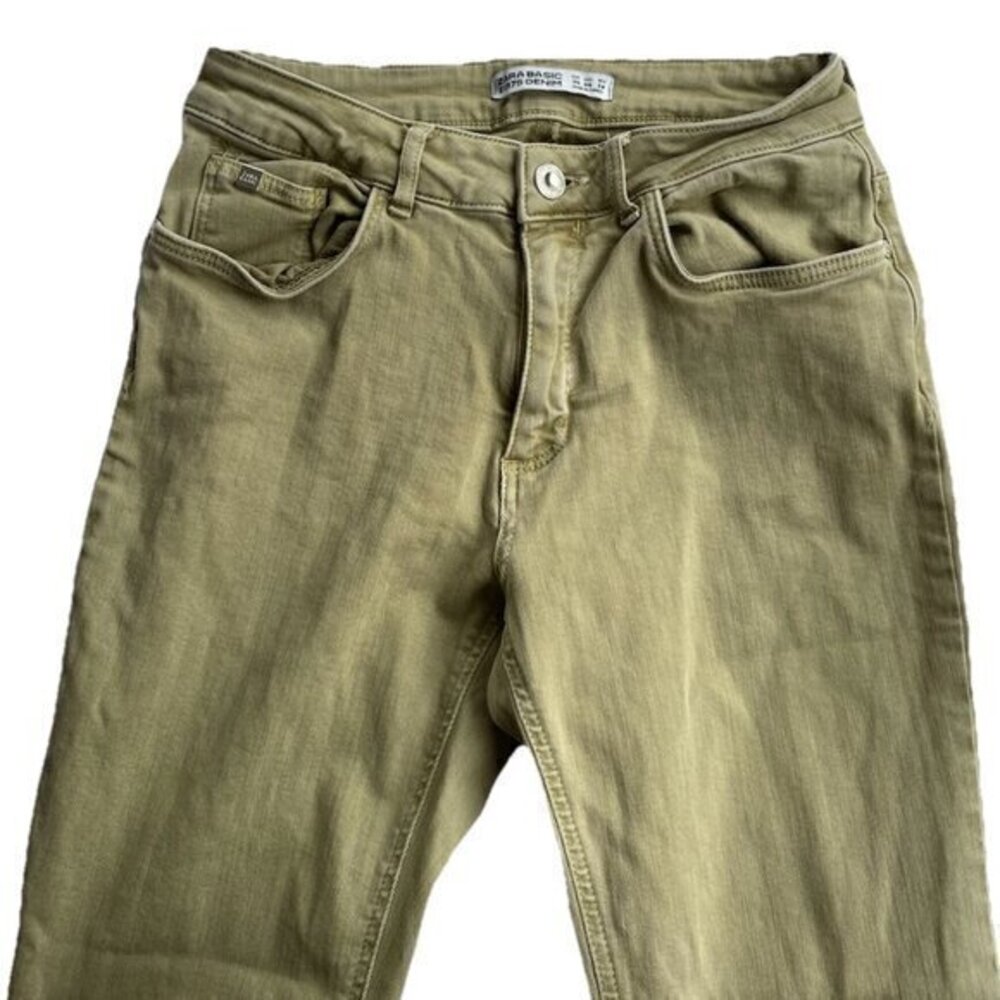Zara Women’s Size 6 Basic Denim Tan Brown Distressed Jeans Z1975